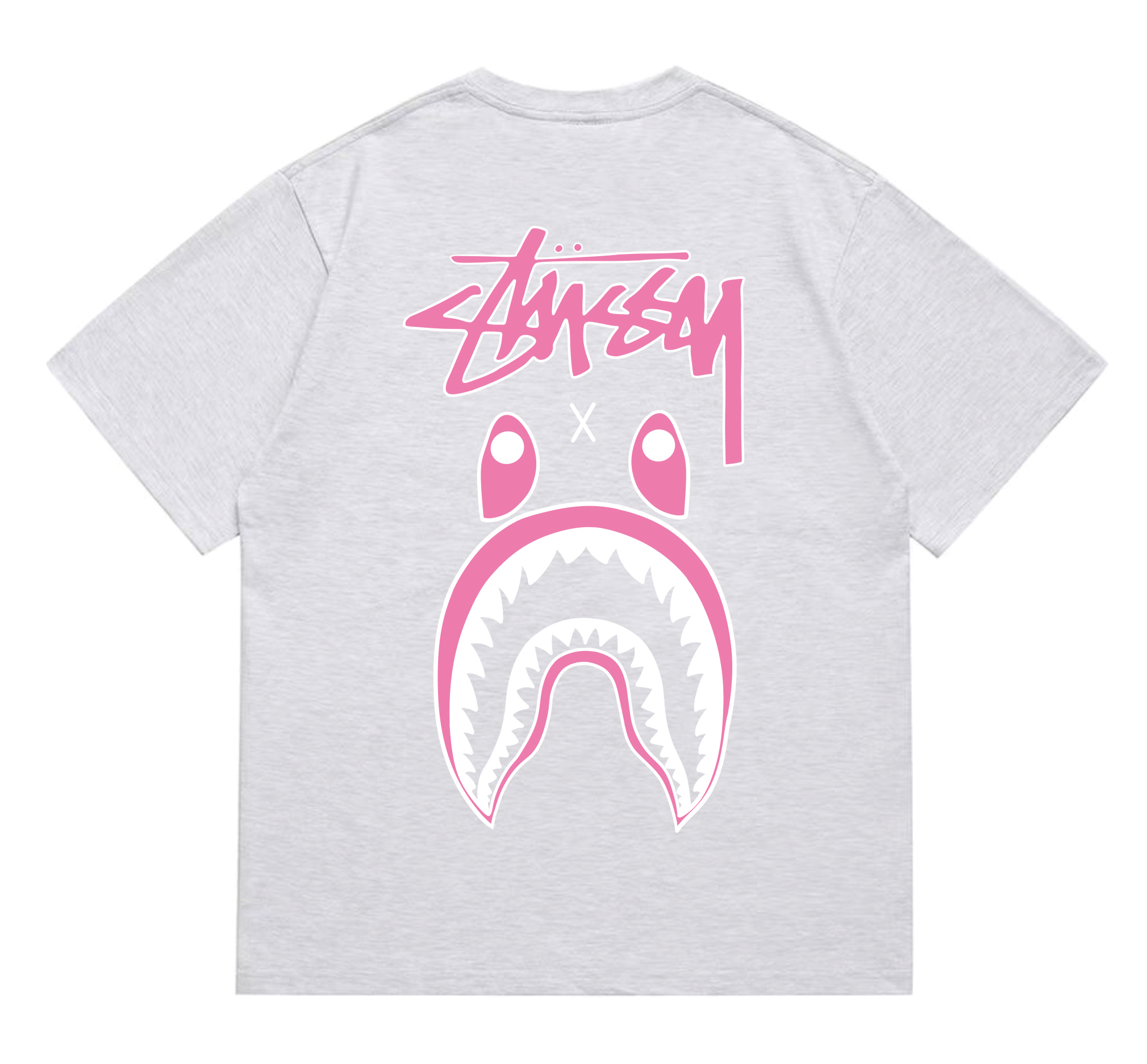 BAPE X STUSSY TEE - GREY – No Limit Clothing Store BAPE X STUSSY TEE - GREY – No Limit Clothing Store