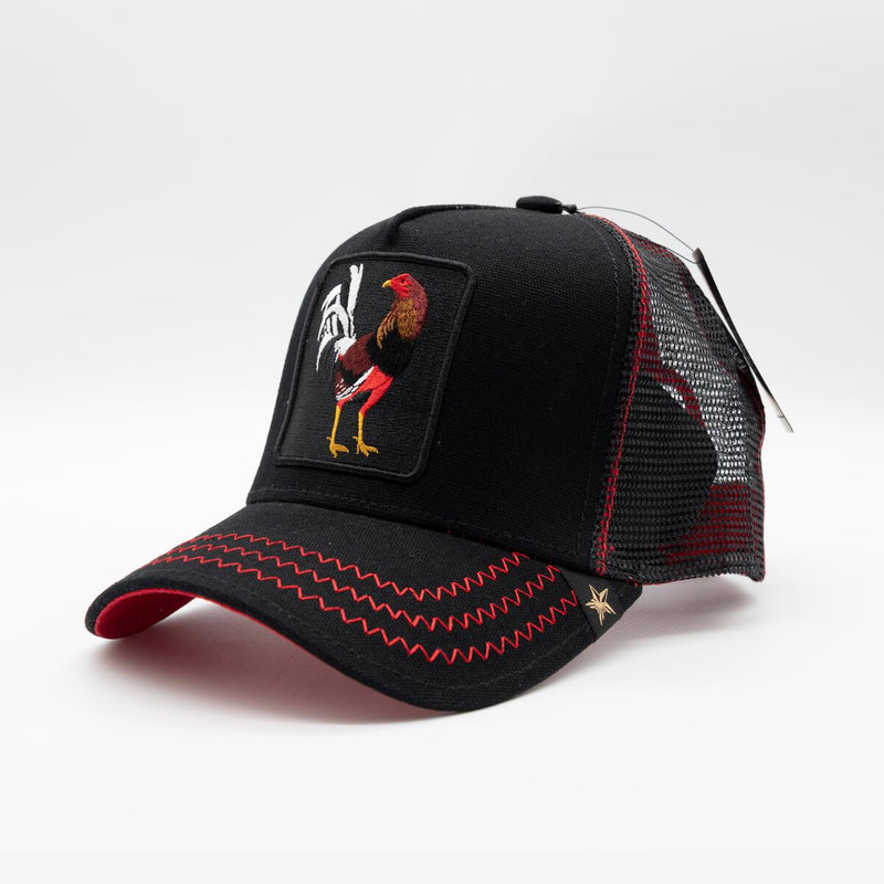 ROOSTER BLACK/RED TRUCKER HAT