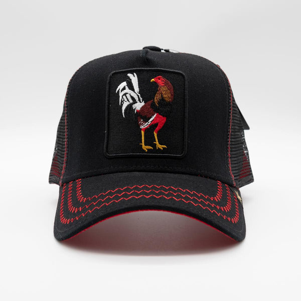 ROOSTER BLACK/RED TRUCKER HAT