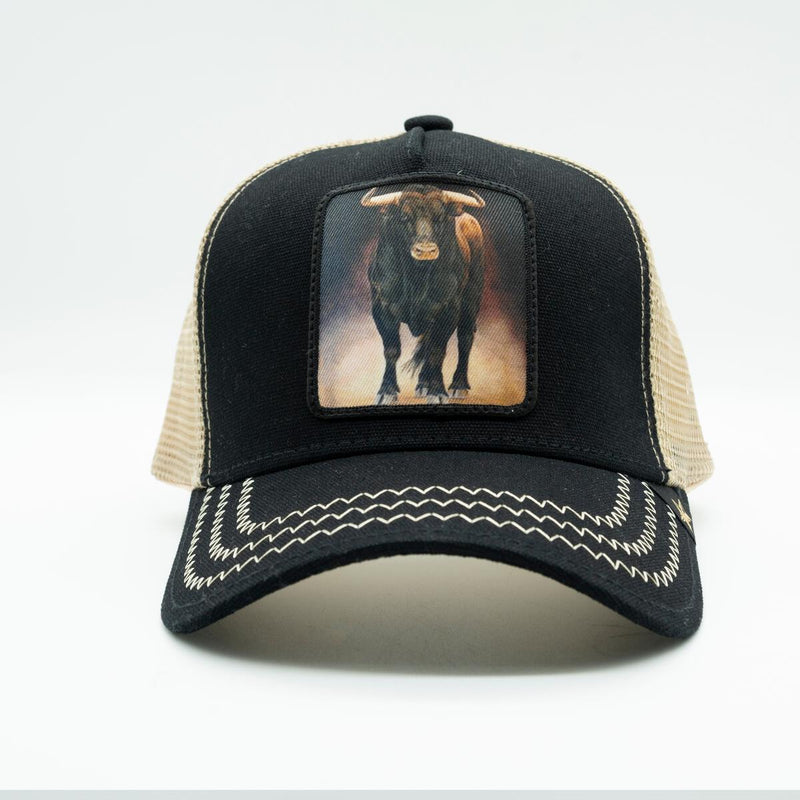 Bull Black Beige trucker hat (GS1007)