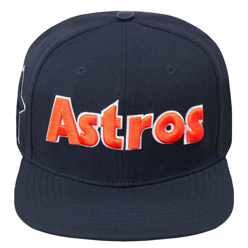 Houston Astros Retro Classic Wordmark Logo Wool Snapback Hat