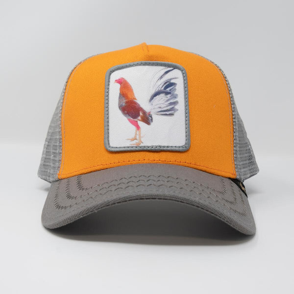 Rooster trucker hat-Grey/Orange