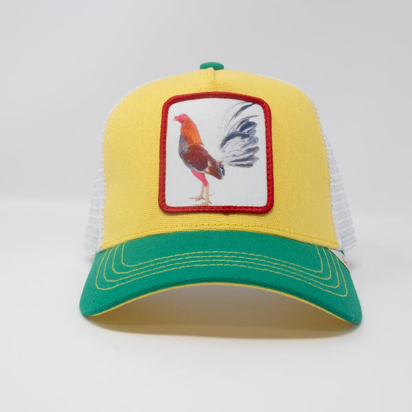 Rooster Trucker hat-yellow & green