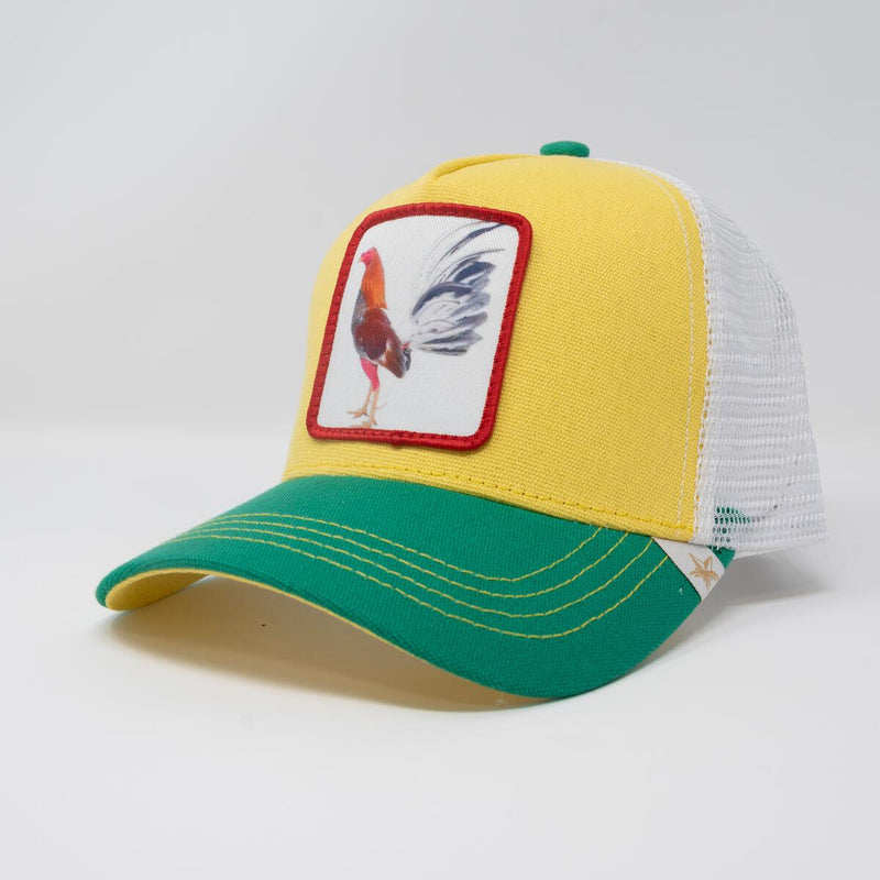 Rooster Trucker hat-yellow & green