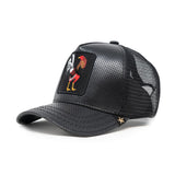 trucker hat Rooster Black Leater