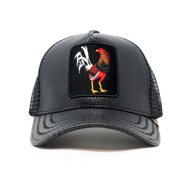 trucker hat Rooster Black Leater