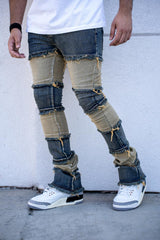 Elbe Stacked Premium Denim Jeans - VINTAGE BLUE