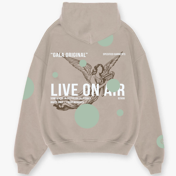 LIVE ON AIR HOODIE-CEMENT