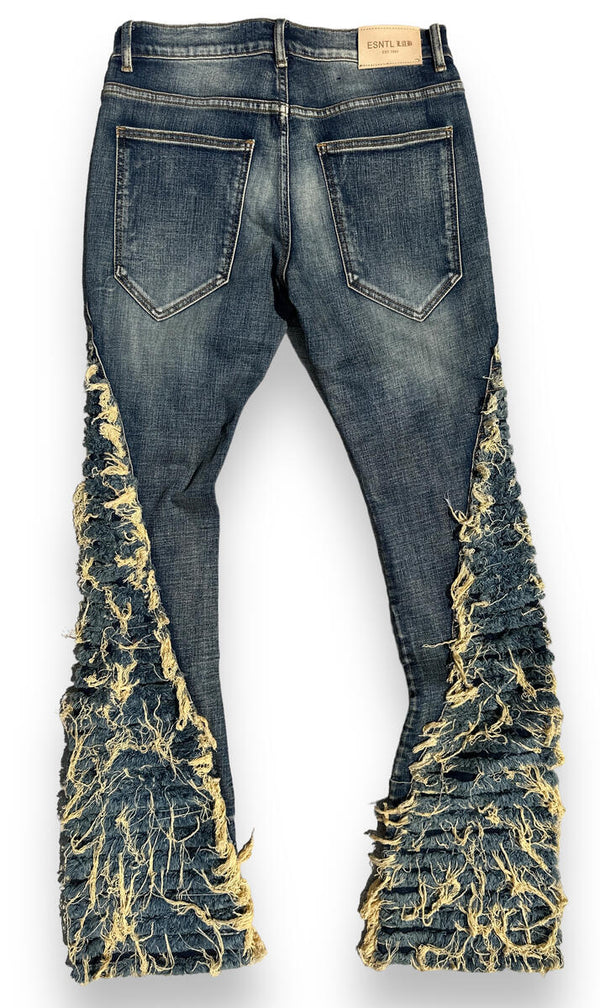 El Invisible Stacked Jeans-vintage blue