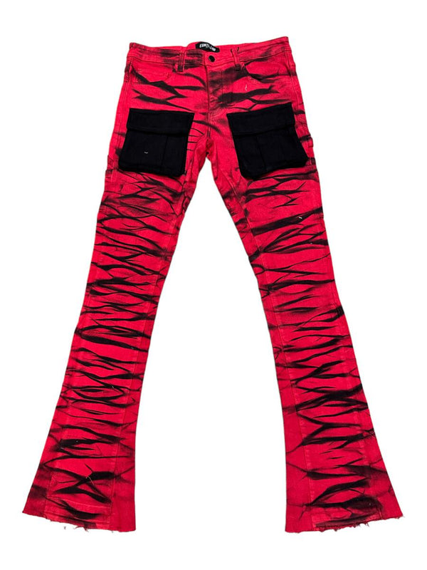 MARQUIS STACKED JEANS - RED