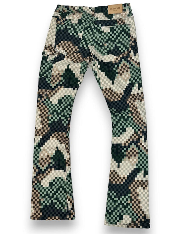 EL VALLIAN SQUARE D CAMO STACKED JEANS