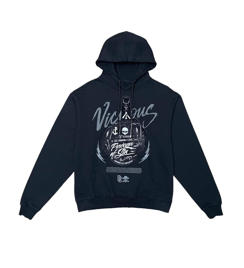 BORN AGAIN VINTAGE HOODIES-VINTAGE BLACK