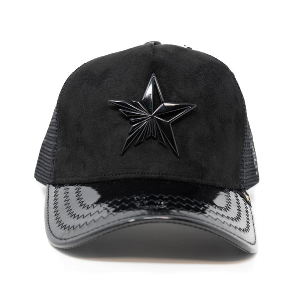 All Black star logo trucker hat