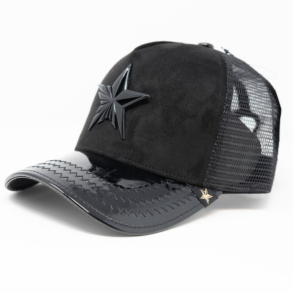 All Black star logo trucker hat