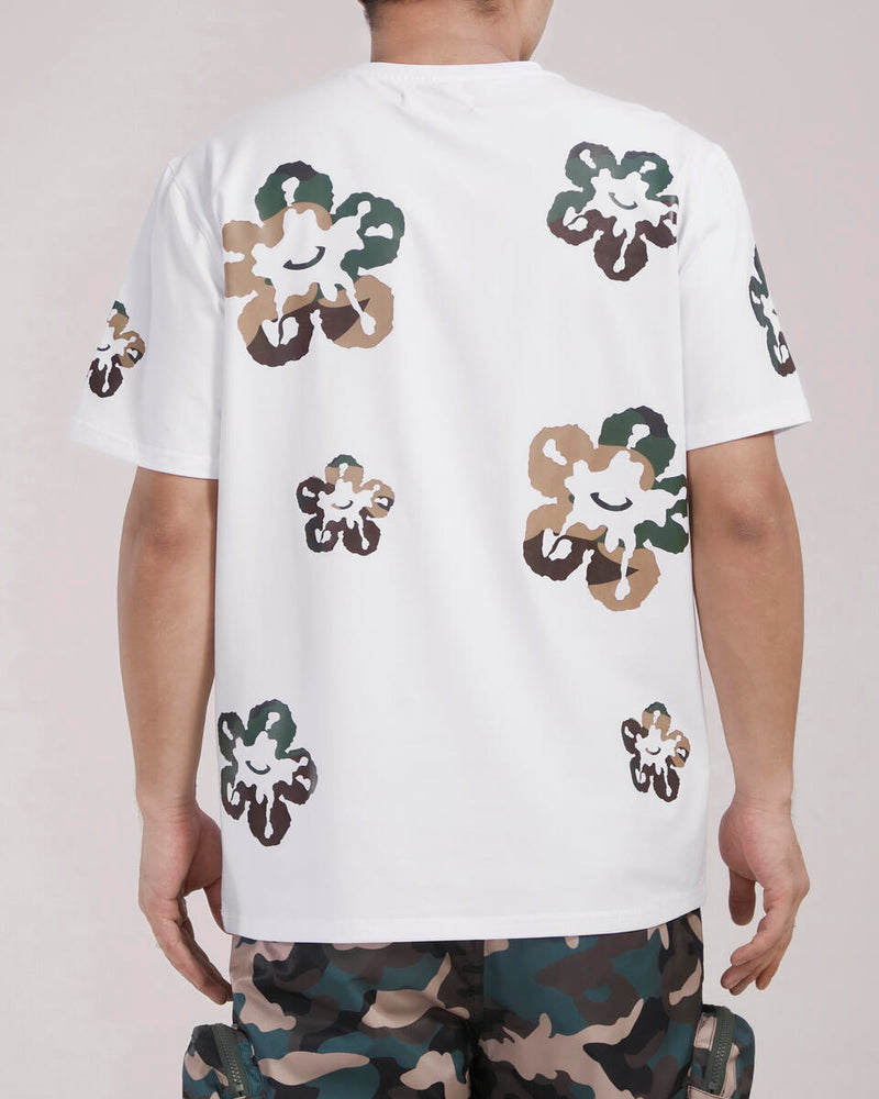 WOODLAND CAMO TEAR DRIP TEE-WHITE