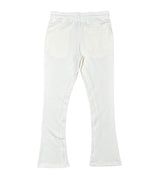 FEAR NO EVIL FLARED STACKED JOGGER-WHITE