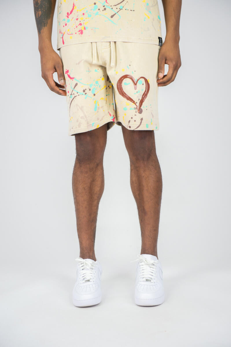 TRULY YOURS FLEECE SHORTS-KAHKI