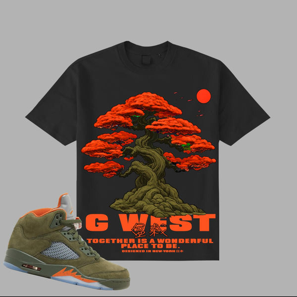 G West Bonsai Tee - BLACK/ORANGE/GREEN/WHITE LOGO