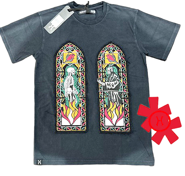 BONES STAINED GLASS TEE-BLACK