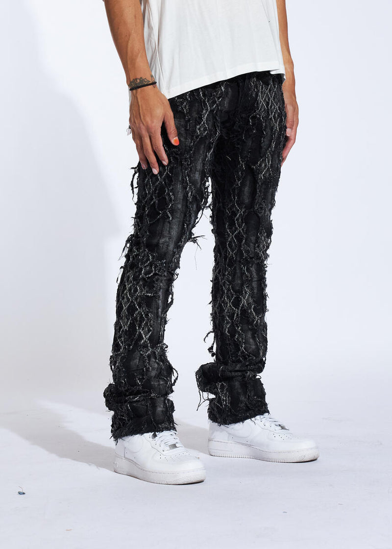 KAI STACKED DENIM-BLACK