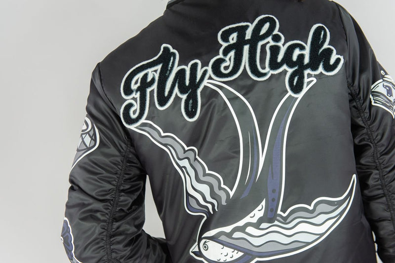 FLY HIGH NYLON JACKET-BLACK