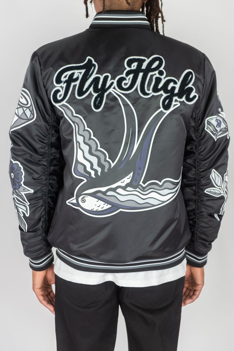 FLY HIGH NYLON JACKET-BLACK