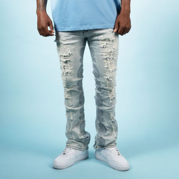 TRENTON C25 -STACKED FLARED JEANS