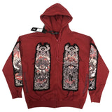 WINDOWS FLEECE OVERSIZED HOODY-RED