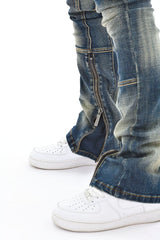 ZIP CARGO DENIM PANTS / FLARED FIT