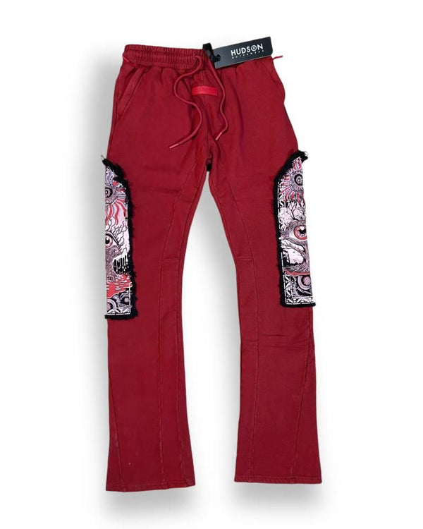 WINDOWS FLEECE FLARE JOGGER-RED