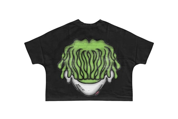 MIND GAME  CROPPED TEE-BLACK MG11