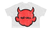 MIND GAME  CROPPED TEE-WHITE MG18