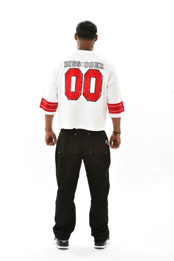 Dissorder University Crop Jersey-White