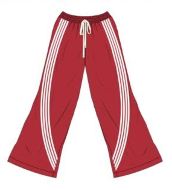 FRENCH TERRY IRREGULAR STRIPE SWEATPANT-RED