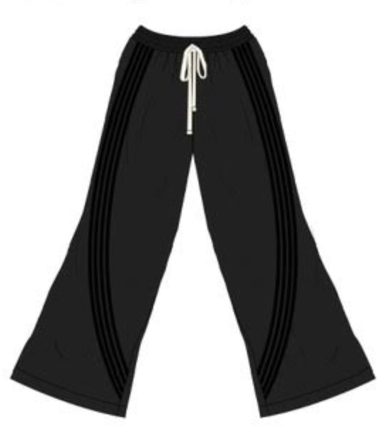 FRENCH TERRY IRREGULAR STRIPE SWEATPANT-BLACK
