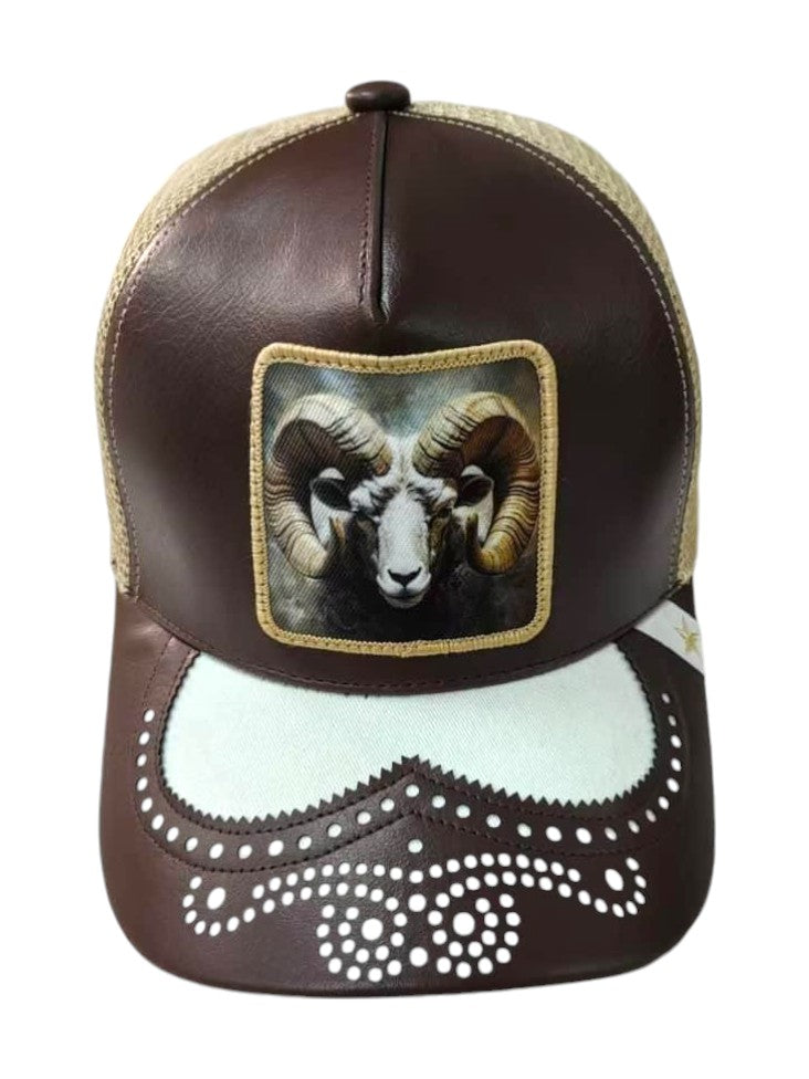 GOAT LEATHER TRUCKER HAT