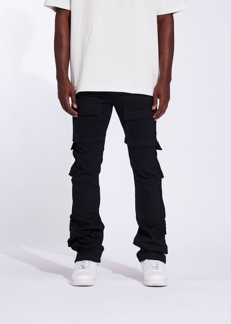 COMMAND CARGO FLARE DENIM-JET BLACK