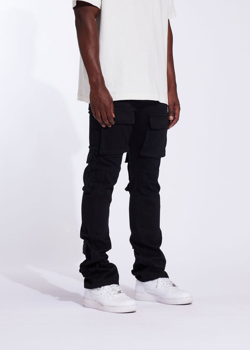 COMMAND CARGO FLARE DENIM-JET BLACK