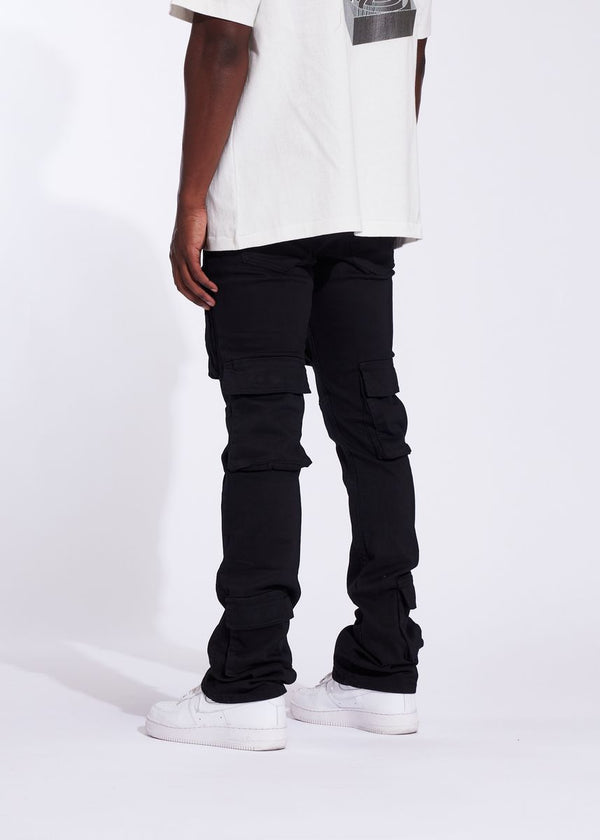 COMMAND CARGO FLARE DENIM-JET BLACK