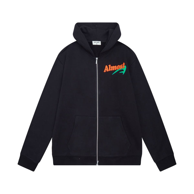 PLEASURE ZIPUP HOODIE-BLACK