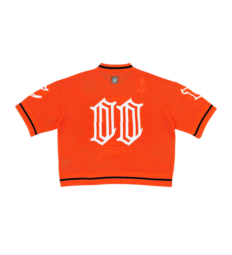 VICIOUS CROP JERSEY SWEATER-ORANGE