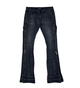 Denim Jeans / Multi Zippers / FALRED STACKED FIT (Vc730 Black)