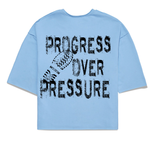 PROGRESS OVER PRESSURE CROPPED TEE- L.BLUE