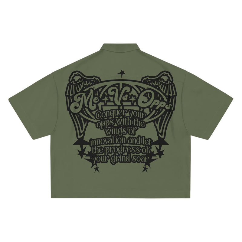 CONQUER MVO ZIP UP SHIRT-GREEN