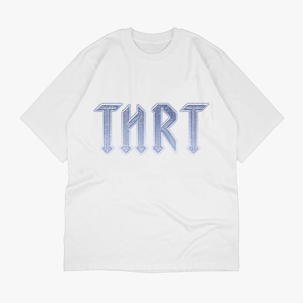 Heavy THRT Rockstar Rhinestone TEE WHITE OB
