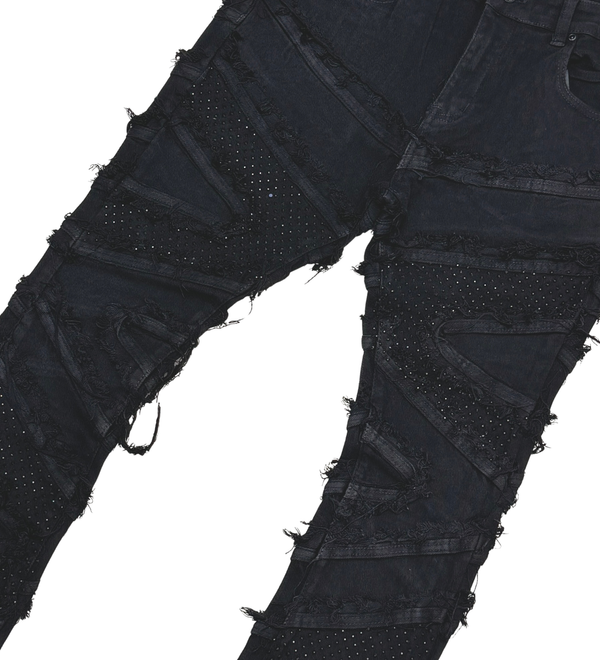 PREMIUM FLARED EMBELISHED / STONES BLACK