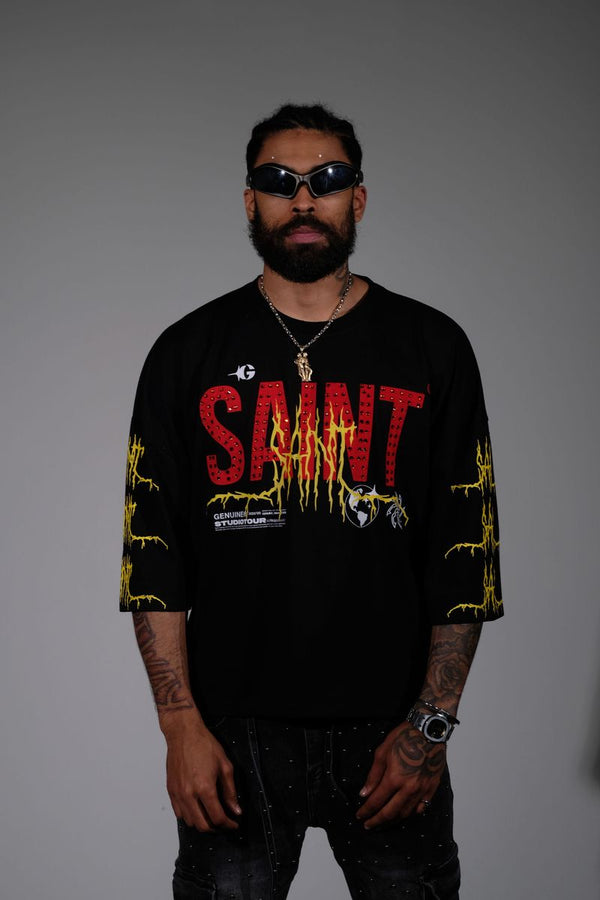 Saint Cropped T-shirt - Black