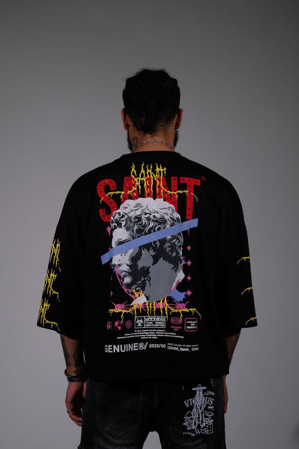 Saint Cropped T-shirt - Black