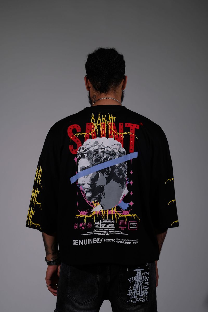 Saint Cropped T-shirt - Black