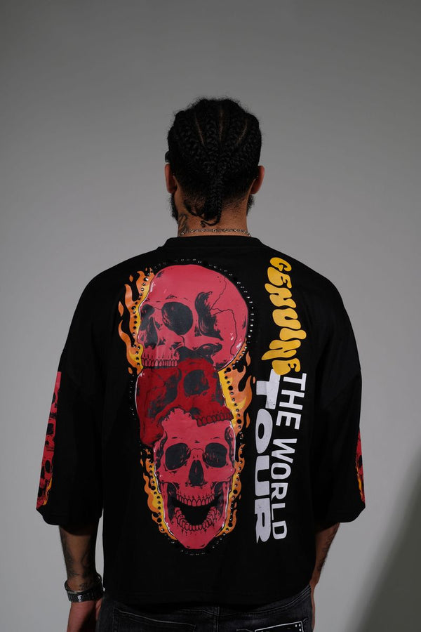 Genuine the world tour tshirt Cropped T-shirt -Black
